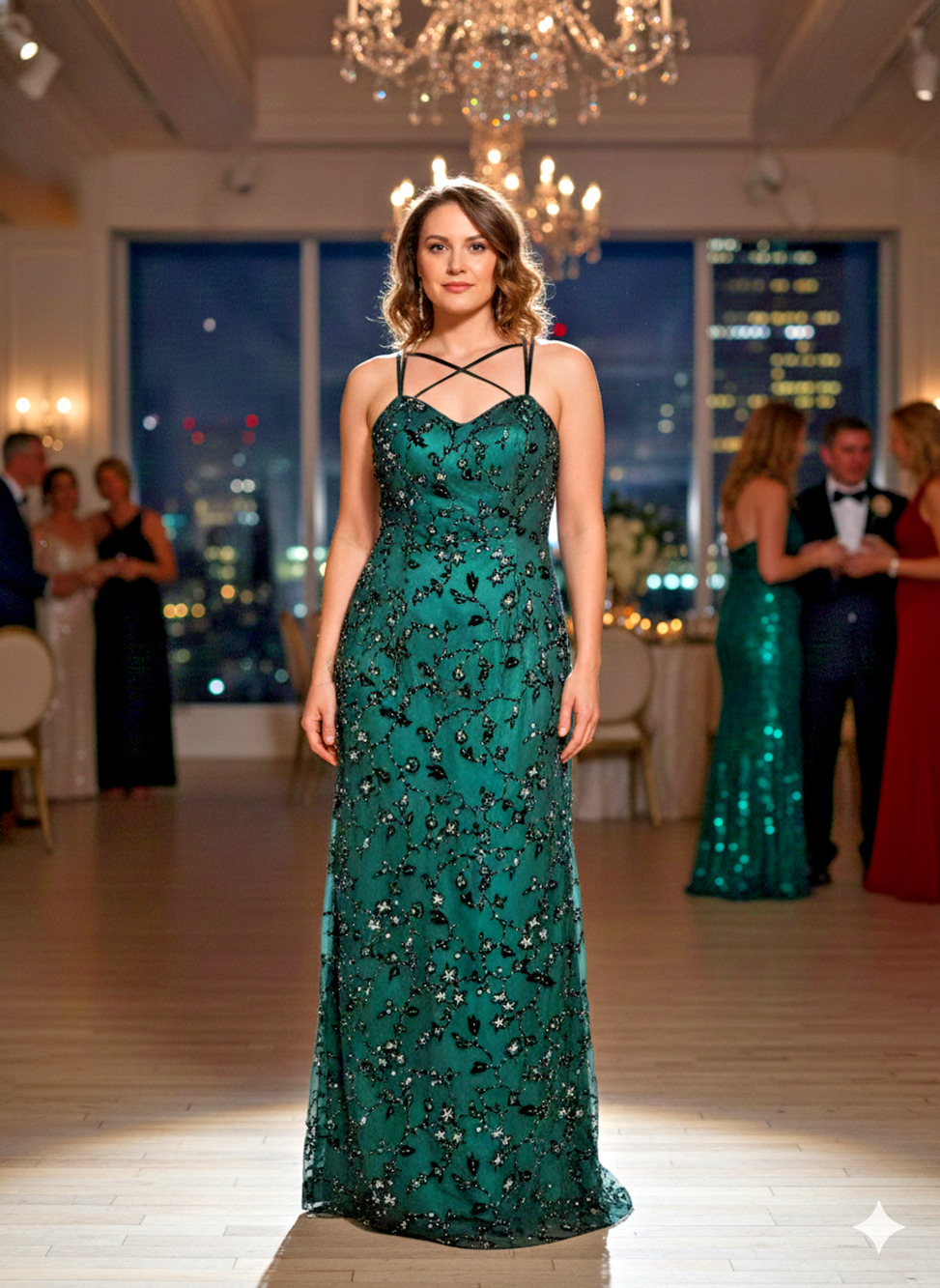 Vtg Silk Alyce Designs Maxi Green Velvet Beaded Sequin evening formal Glam Sz-10